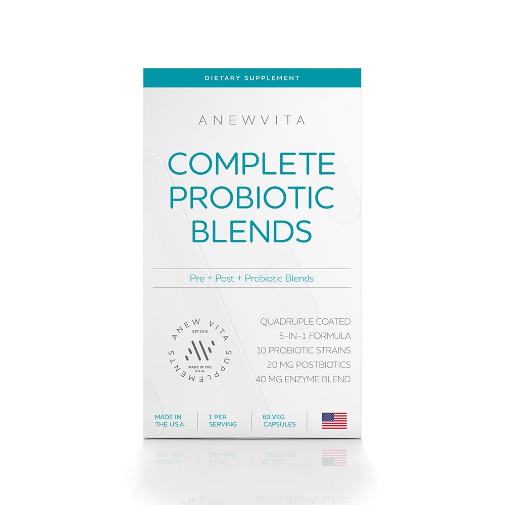 Mélange probiotique complet : Enzymes digestifs 5-en-1, zinc, postbiotique, prébiotiques et probiotiques pour les femmes et les hommes, provitaliser pour les femmes la santé digestive et gustative.