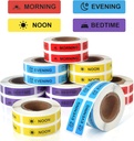 Stickers Médecine Instruction Médicament Étiquette Papier Permanent Étiquette Matin Noon Stickers Nuitée pour Planificateur de Cas Pill 0.4 * 1.6inch (Chaque Conception de 1000 Feuilles)