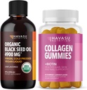 HAVASU NUTRITION Biologische Black Seed Oil Liquid + Collageen Gummies Bundle