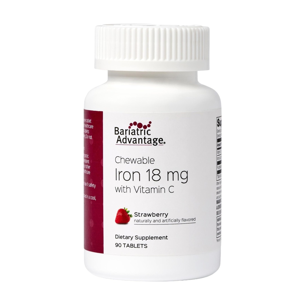 Bariatric Advantage Iron 18 mg met vitamine C kauwbaar - Aardbei - 90 tabletten