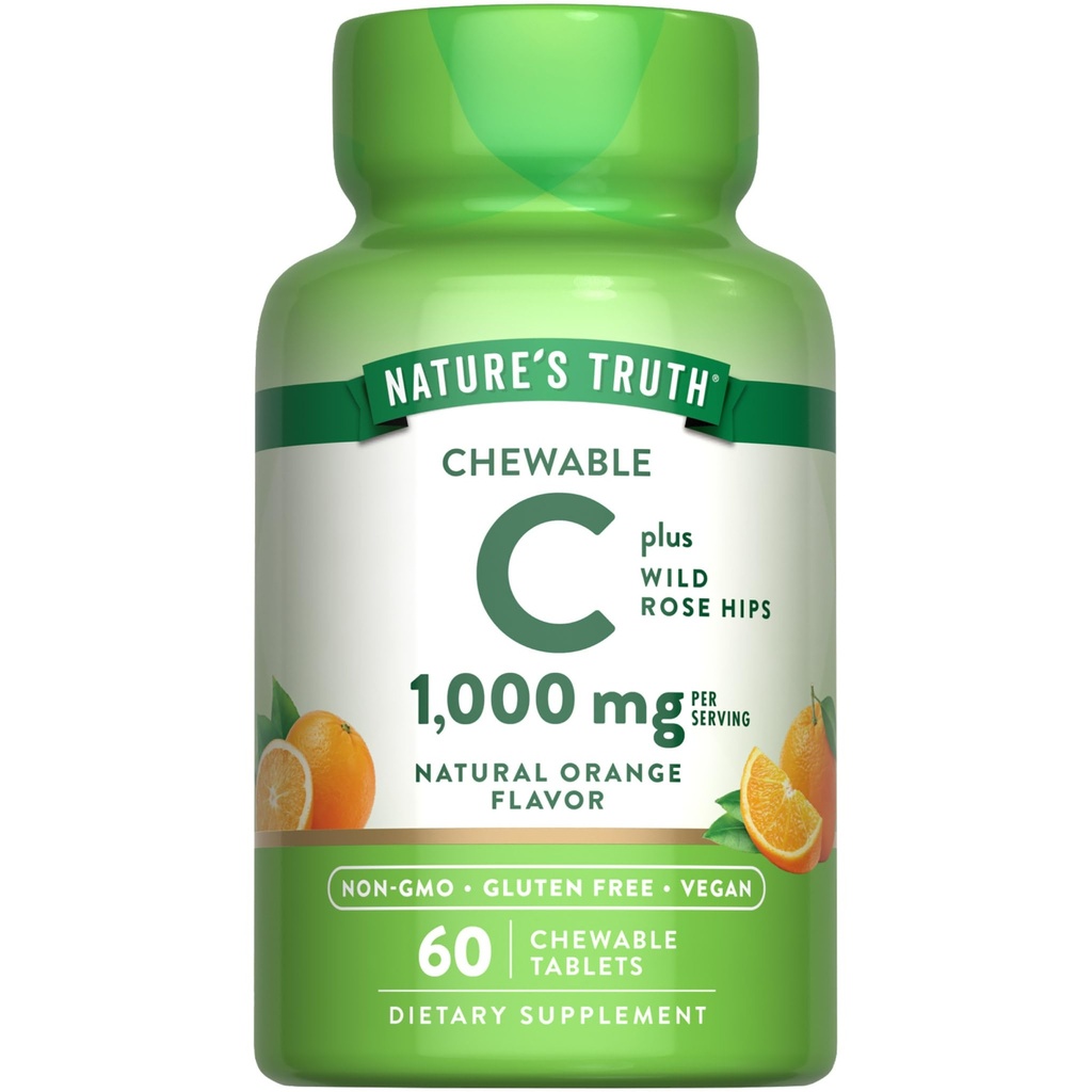 De waarheid van de natuur Kauwbare vitamine C met Rose Hips 