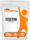 BulkSupplements.com Fisetin poudre - supplément nutritionnel, Fisetin 100mg, source d'antioxydants - pur et sans gluten, 100mg par portion, 10g (0,35 oz) (paquet de 1)