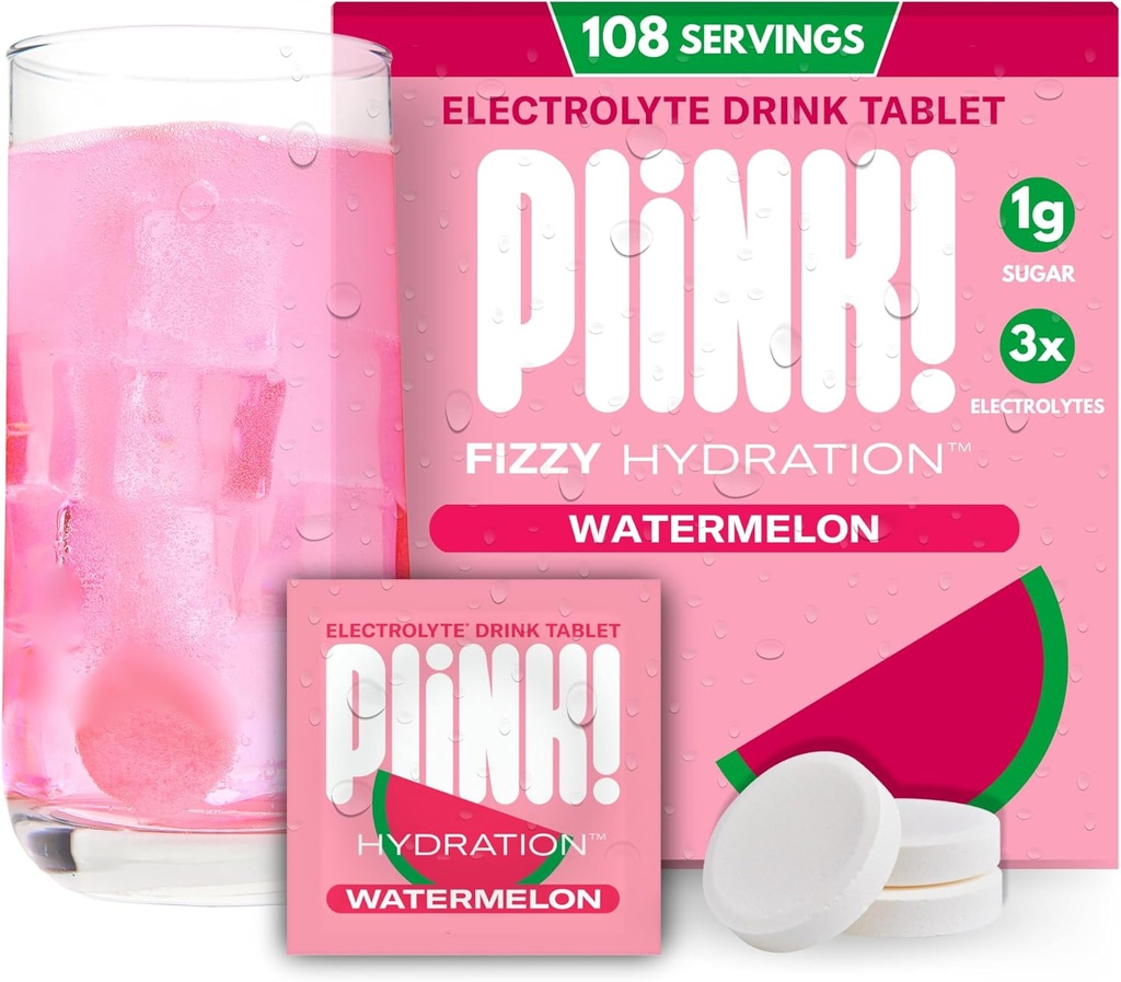 Plink! Fizzy Electrolyte Tablets for Adults & Kids 