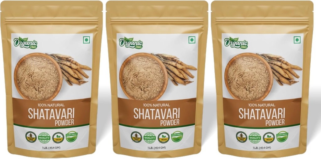 Biologische Shatavari Poeder - 16 oz (verpakking van 3)