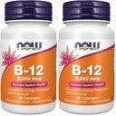 NOW Supplementen, Vitamine B-12 5,000 mcg, met Foliumzuur, Zenuwstelsel Gezondheid*, 60 Lozen (Pack of 2)