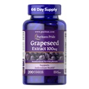 Puritan's Pride Grapeseed Extract 100mg met Citrus Bioflavonoid Complex, Dieetsupplement voor Antioxidant en Hartgezondheidsondersteuning, 200 Rapid Release Capsules