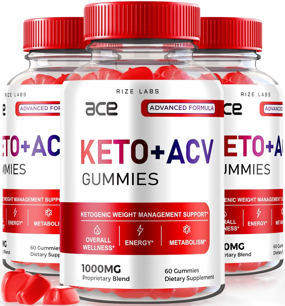 rize labs - Ace Keto ACV Gummies, Advanced Weight Loss 1000mg, Apple Cider Vinegar Supplement (180 Gummies)