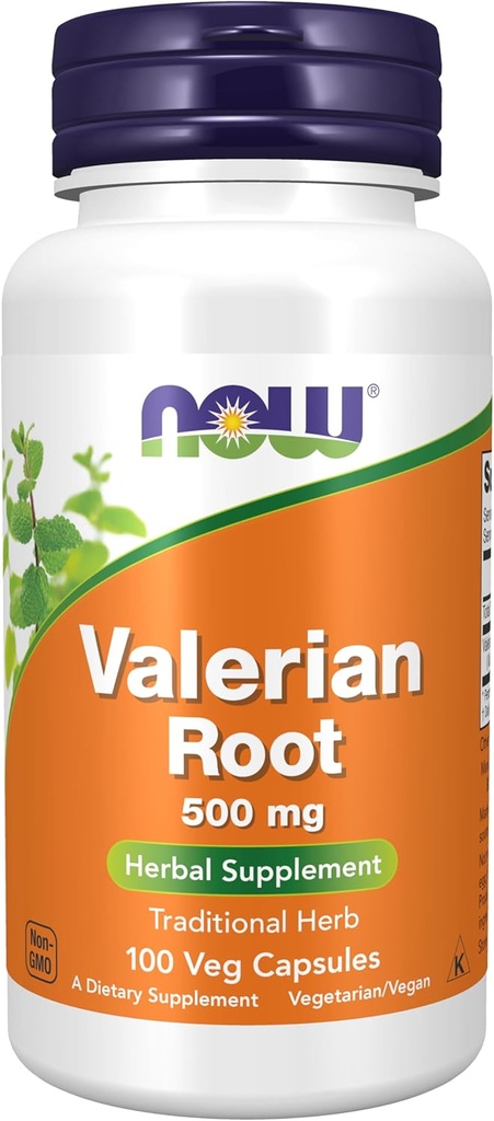 NOW Supplementen, Valeriaanwortel (Valeriana officinalis) 500 mg, kruidensupplement, 100 Veg Capsules