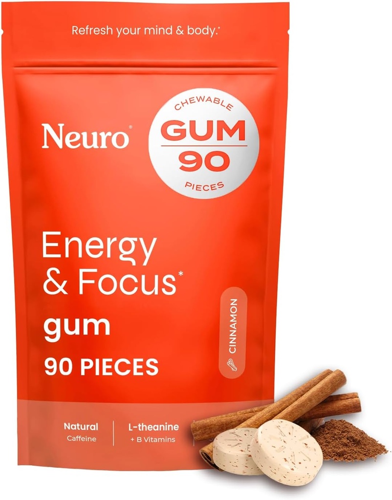 NeuroGum Energy & Focus Gum (Cinnamon, 90 stuks) 