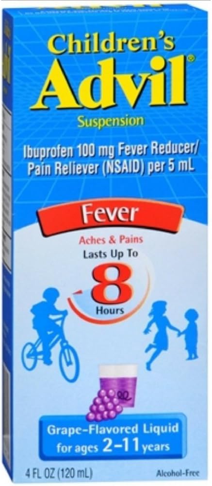 Advil Suspension orale pour enfants Aromatisée oz. Raisin 4 Fl Oz (paquet de 1)
