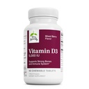 Terry natuurlijk vitamine D3 - Bone Health & Bone Strength Supplement - Dieetsupplement voor immuunsysteem en hersenen ondersteuning - 5.000 IE vitamine D tabletten met gemengde Berry smaak - 90 kauwtabletten