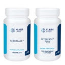 Klaire Labs Interfase Plus (120 capsules) + Serralase (180 tabletten) - Multi-Enzymen, Serratia Peptidase & Bromelain 'Digestieve Enzymen - Gastro-intestinale systeem, Gut Flora, Biofilm & Detox