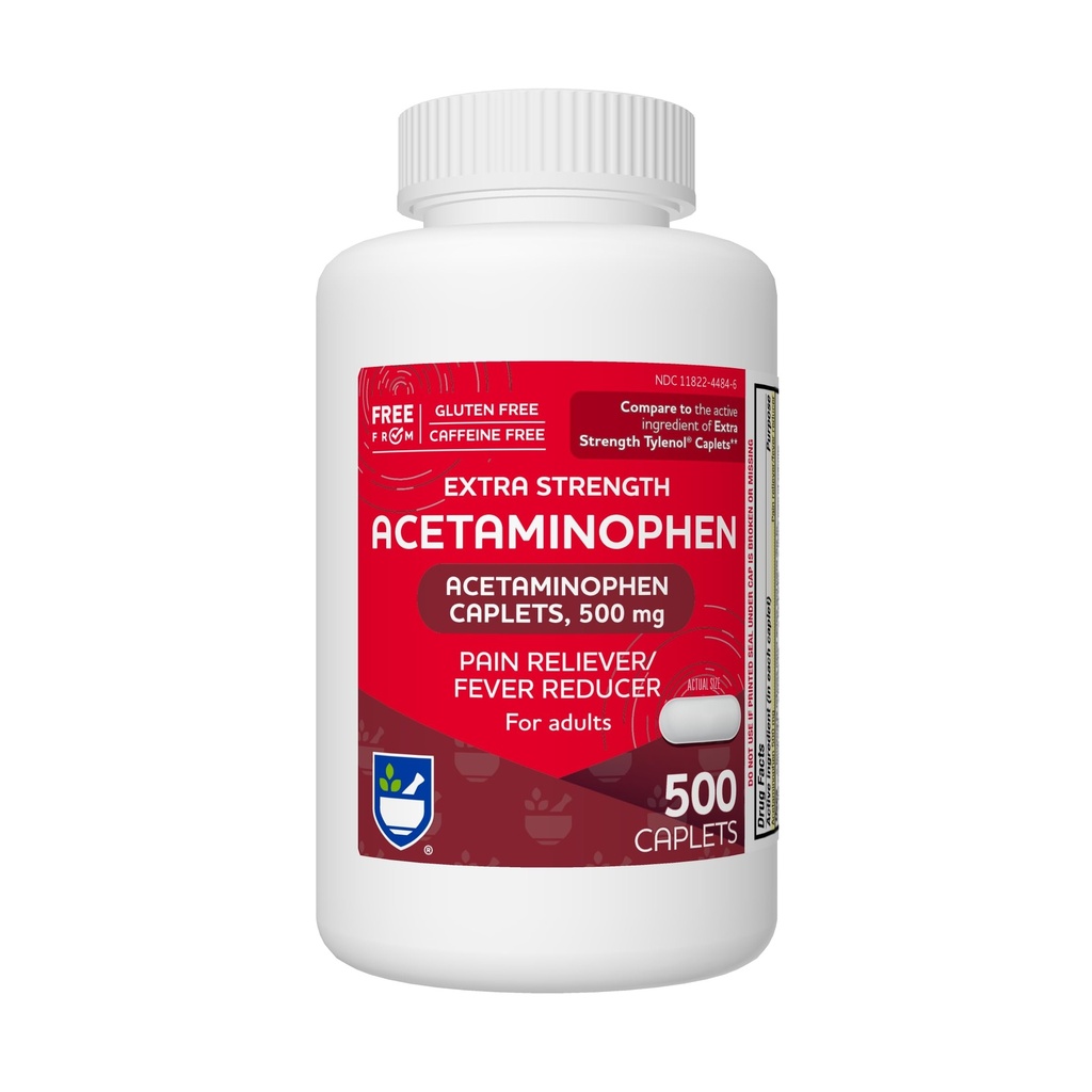 Rite Aid Extra Sterkte Acetaminophen, 500mg - 500 Caplets 