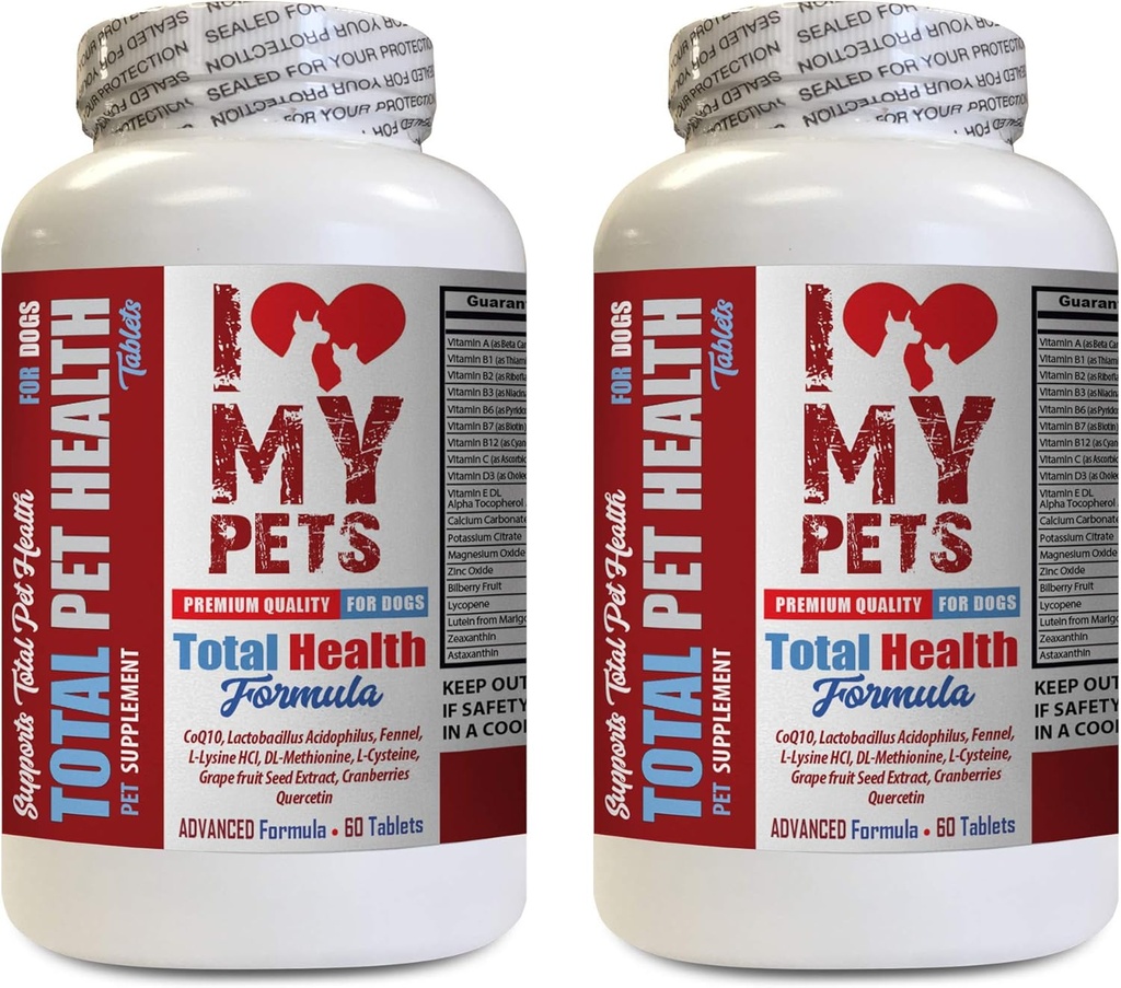 I LOVE MY PETS LLC Honden Immuniteit - Honden Totaal PET Gezondheid - Premium Formule - Best Complex - Honden Vitamine a - 2 Flessen (120 Treats)