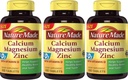 Nature Made Calcium, Magnesium Oxide, Zink met Vitamine D3 helpt ondersteunen Bone Strength, Tablets, 300 Tellen