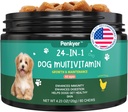 Honden Multivitamine Kauwbare Vitaminen voor honden met Glucosamine Chondroitin Multivitamines Kauwt Puppy Treats Huidjas Hart Gezondheid Huisdier Hip & gezamenlijke ondersteuning Supplementen voor honden Immuniteit Mobiliteit Energie