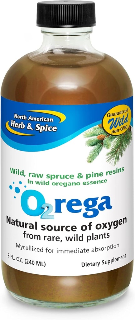 NOORD AMERICAN HERB & SPICE O2rega - 8 oz - Natuurlijke bron van zuurstof - Ondersteunt energieniveaus - P73 Oregano, Spruce & Pine - Gemycelliseerd voor maximale absorptie - Non-GMO - 16 porties