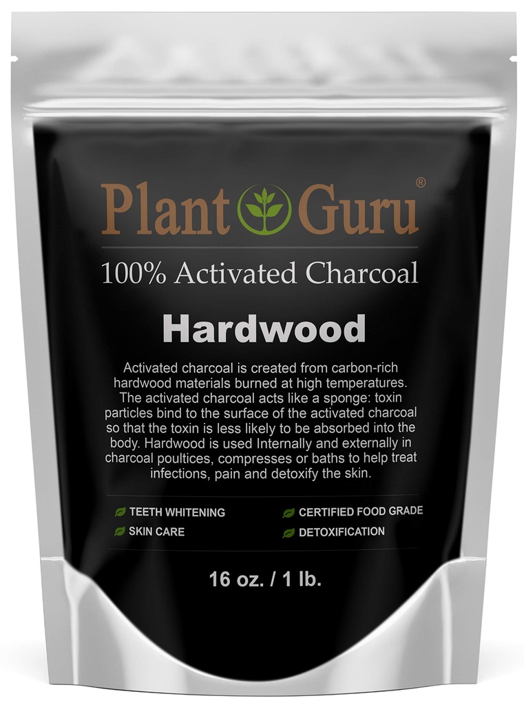 Geactiveerde Charcoal Powder 1 lb. Hardhout - Food Grade Kosher Non-GMO - Tanden bleken, gezichtsmasker en zeep maken. Bevordert natuurlijke ontgifting en helpt spijsvertering