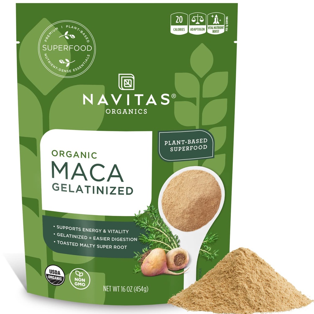 Navitas Organics Maca Geprefabriceerd Poeder, 16 oz. Zak, 90 Servers 