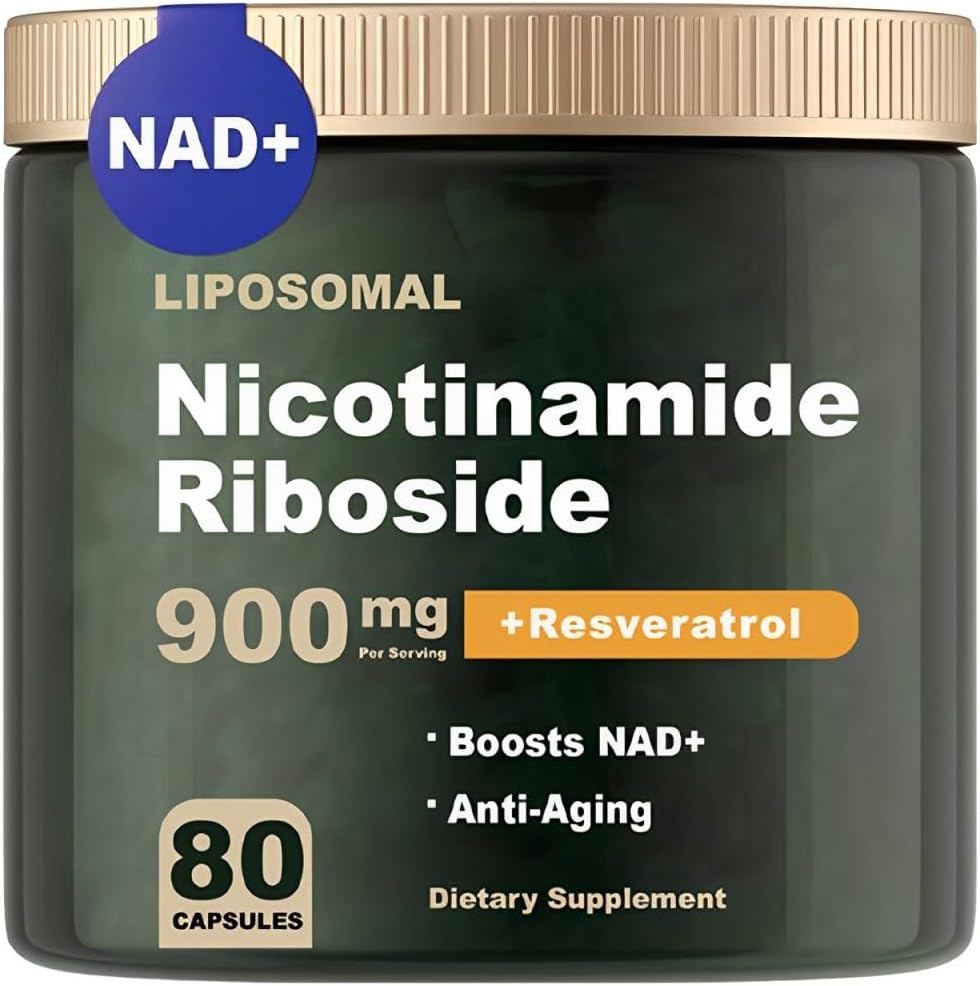 NAD-supplement - NAD Nicotinamide Riboside 900 mg, Resveratrol, quercetine - NAD-supplement voor anti-aging, energie, focus - 80 capsules