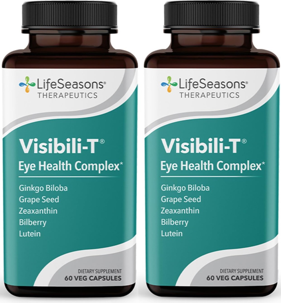 Visibili-T - Vitamin Supplement for Eye Health & Vision Support - Wortelwortel, Chroom, Blauwe bosbessen, Ginkgo Biloba, Grape Seed Extract, Lycopeen, Vitamine A, Luteïne & Zeaxanthine - 60 capsules (verpakking van 2)