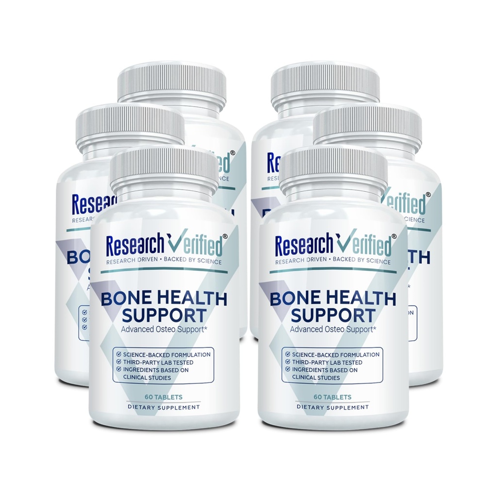 Onderzoek Geverifieerde Bone Health Support - Rebuild Bone Mass - Triple Calcium Complex, Vitamine D3, Vitamine K2, Soy Isoflavones, BioPerine - 360 Tablets - 6 maand levering