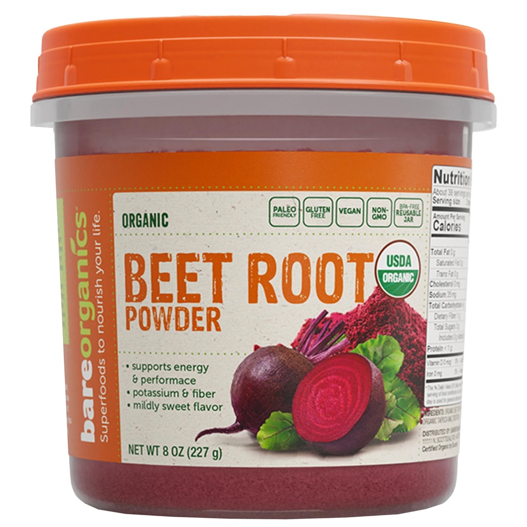 BareOrganics Beetwortel, Superfood Poeder, Dieetsupplement, 8 Oz