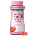 Nature's Bounty Hair, Skin & Nails met Biotin, Aardbei Gummies Vitamine Supplement, Ondersteunt haar, huid, en Nail Health voor vrouwen, 2500 mcg, 140 Ct, 70 Total Servings