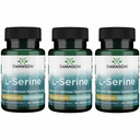 Swanson Ajipure L-Serine - Supplément acide amino appuyant la santé cérébrale et la fonction du système nerveux - Formule naturelle favorisant la fonction cognitive - (60 capsules de Veggie, 500mg chacune) (3 pack)