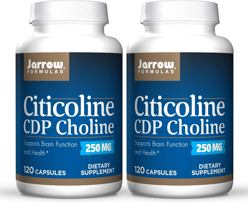 Jarrow Formulas Citicoline (CDP Choline) 250 mg - 120 Capsules, Verpakking van 2 - Ondersteunt Brain Health & Attentie Prestaties - Tot 240 Total Servings