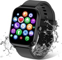 Slimme horloge voor mannen vrouwen Compatibel met de iPhone Samsung Android Phone 1.83 inch volledig touch scherm IP68 waterdichte Bluetooh Fitness Tracker hartslag / slaap Monitor, zwart