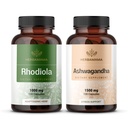 HERBAMAMA Rhodiola Rosea and Ashwagandha Kit - bundel van 1000 mg Rhodiola Rosea Capsules & 1500 mg Ashwagandha Root Capsules - Vegan, Non-GMO, Gelatine-Free - 2 Pack