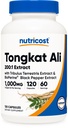 Nutricost Tongkat Ali 1000mg 120 Capsules - met Tribulus Terrestris en BioPerine, Vegetarische Caps, Non-GMO, Glutenvrij, Potent Extract