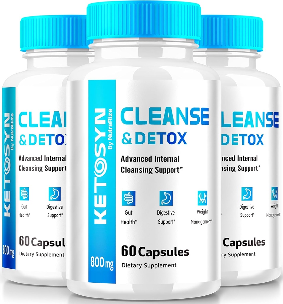 (3 Pack) Ketosyn Cleanse & Detox Capsules, Ketosyn Pillen voor gevorderd gewichtsverlies, Maximale sterkte Keto Blend Ondersteuning Supplement, Keto Syn Interne Reiniging Pastillas Beoordelingen (180 Capsules)