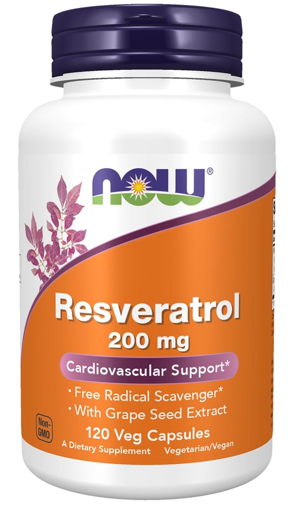 NU Supplementen, Natuurlijke Resveratrol 200 mg met Rode Wijn Extract, 120 Veg Capsules
