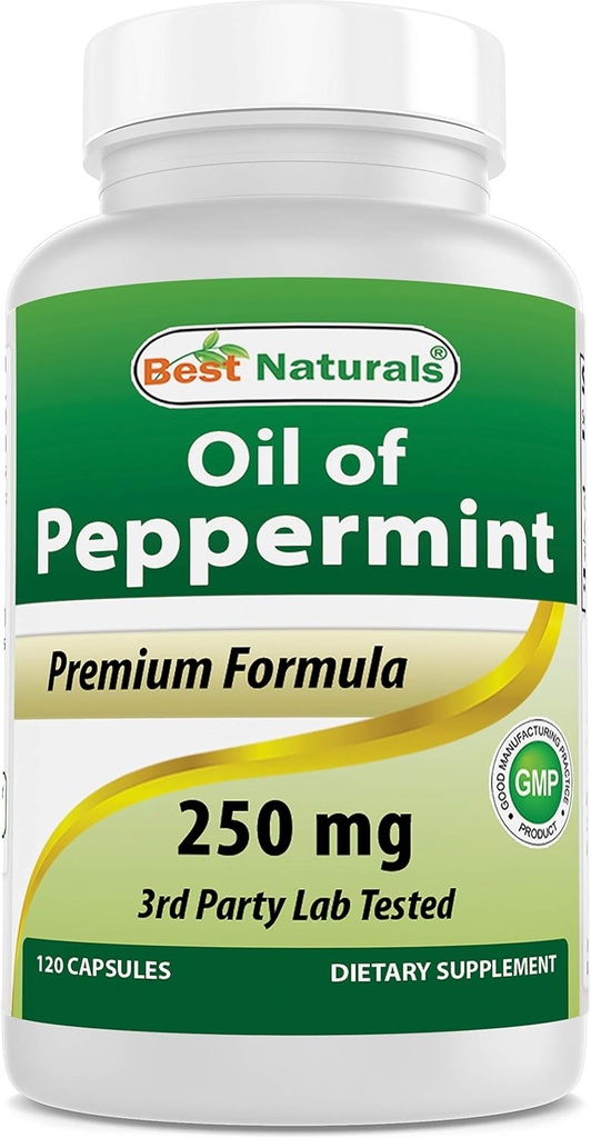 Best Naturals Peppermint Oil Bowel Soothing Dietary Supplement, 250 mg, 120 Tellen