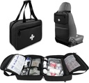 Eerste hulp Bag Leeg, Compact en Portable Medical Supplies Organizer met meerdere afdelingen, Emergency Trauma Bag voor reizen, Camping, Wandelen, Auto, Reizen en thuisgebruik, Black(Bag Only)