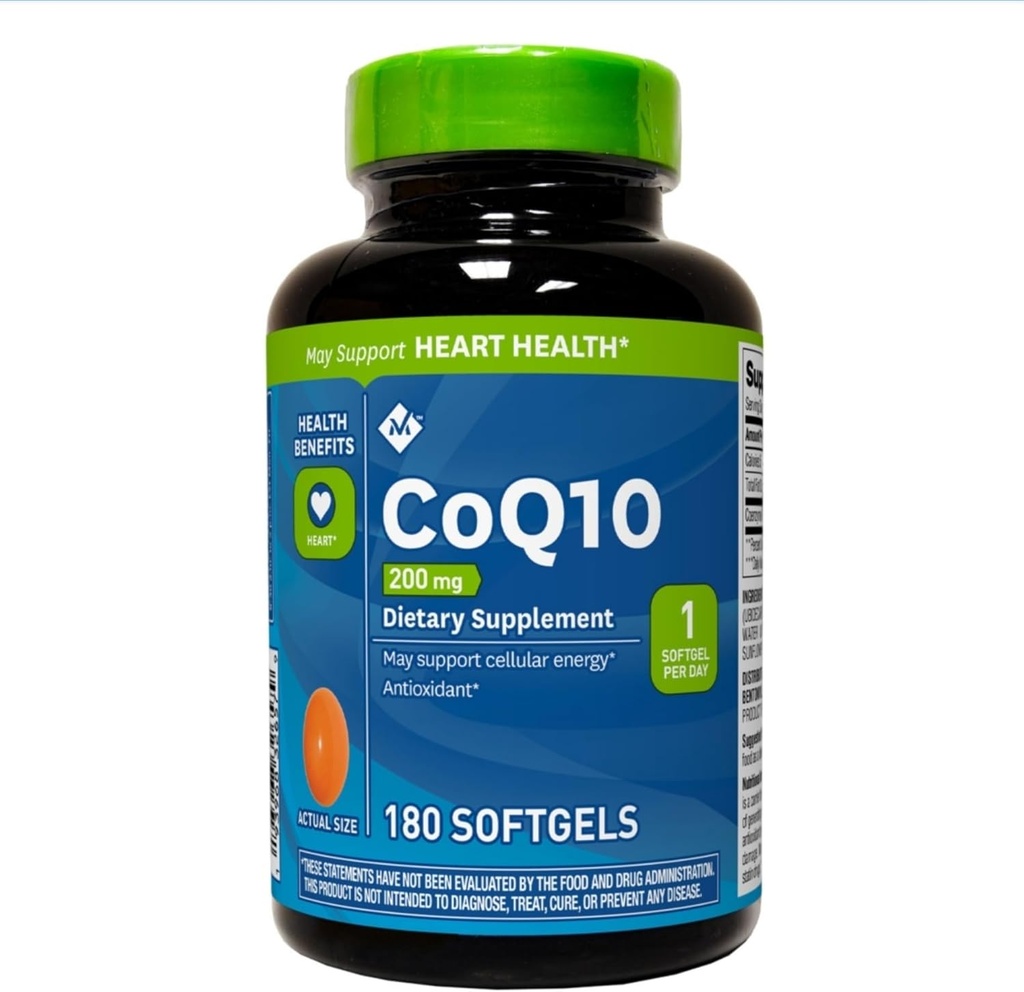 Leden markCoQ10 200 mg Dieetsupplement, 180 Softgels, Ondersteunt Cellular Energy, Antioxidant