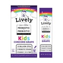 Levendig (door GoLive) KIDS CONCORD GRAPE Synbiotica (Probiotica+Prebiotica); 5 Klinische Strains; +5 miljard CFUs. Probiotica & Prebiotica KIDS voor digestie, Metabolisme, immuniteit. (10 verpakkingen)