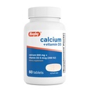 Rugby Calcium 600 mg Comprimés avec vitamine D3 200UI (5 mcg) - Supplément alimentaire quotidien sans gluten de vitamine D pour la santé des os et l'absorption de calcium, 60 Nombre (1 paquet)