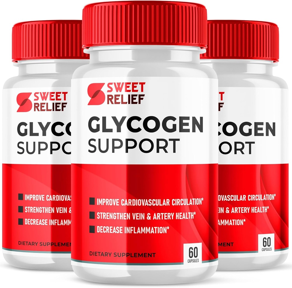 (3 verpakkingen) Sweet Relief Glycogen Support Capsules, Sweet Relief Blood Vessel Cleaner Supplement, Sweet Releaf Glycogen Support Sweet Relief, SweetRelief Glucogen Support Sweet Relief (180 capsules)