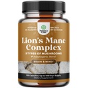 Advanced Lion's Mane Mushroom Supplement - Lions Mane Supplement Capsules met Reishi, Chaga, Maitake & Shiitake for Brain Health Memory Support & Focus - Nootropic for Mental Clarity - 120 Caps