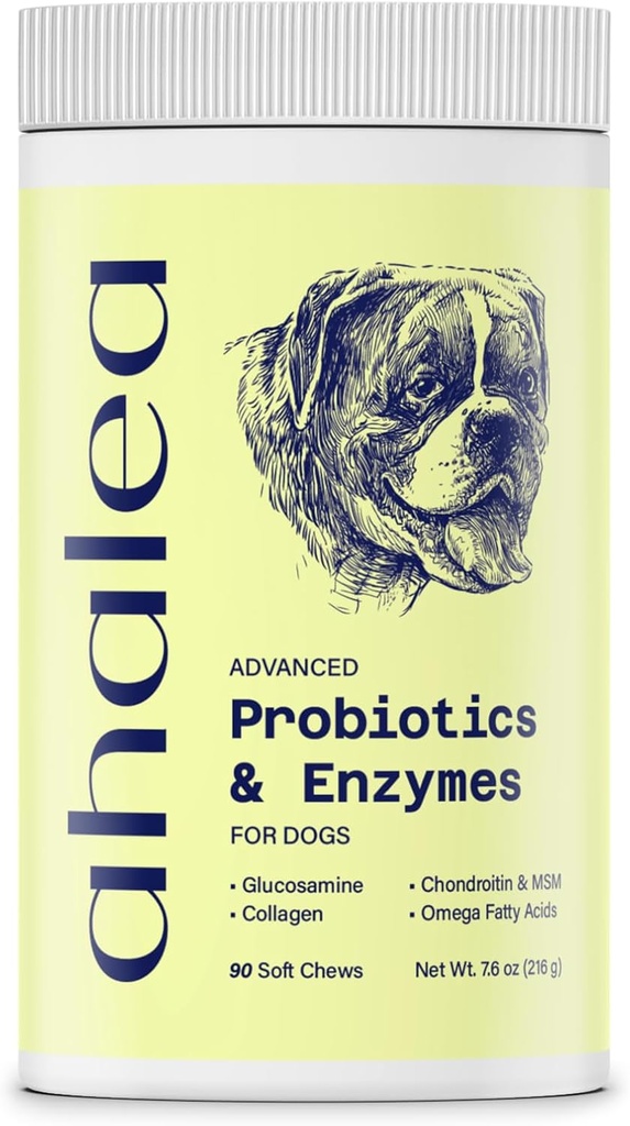 Probiotica voor honden- Hondenprobiotica voor de spijsvertering gezondheid, ondersteuning Gut Health, diarree, spijsverterings- en seizoensallergieën, 90 Tel 2 miljard CFUs