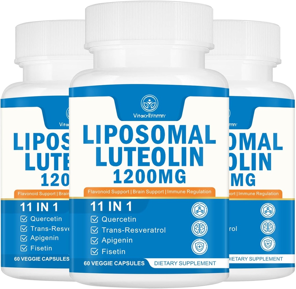 1200MG Liposomal Luteoline Supplement - Maximale Absorptie, Antioxidant Boost voor The Brain 180 Capsules
