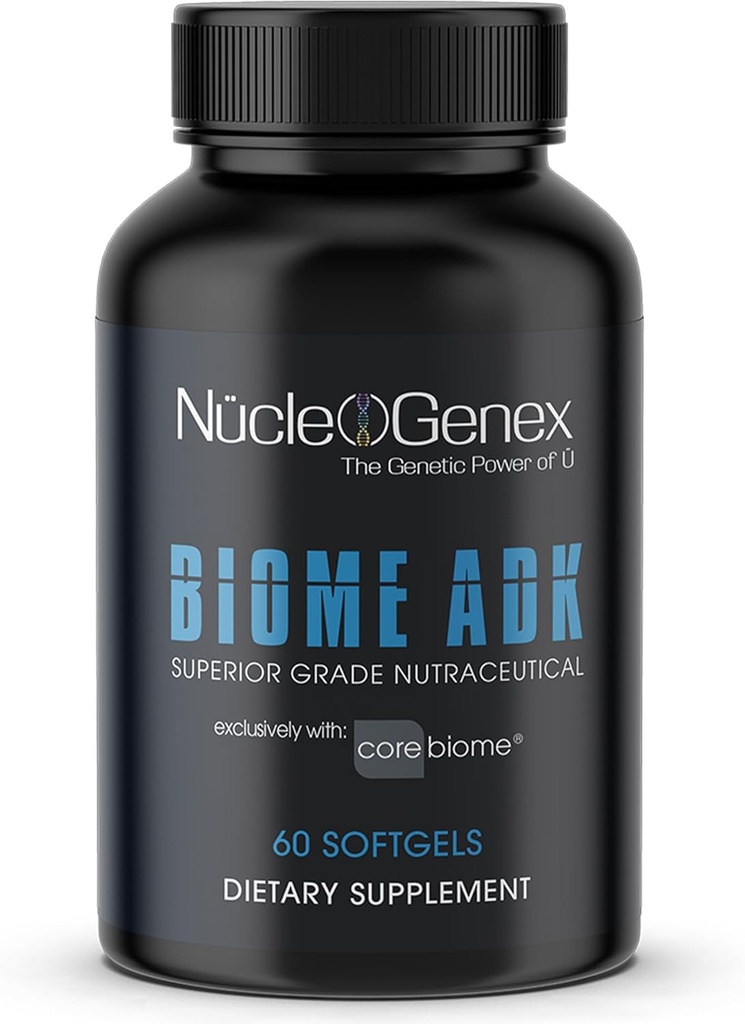 Biome ADK - Gut Health & Energy Boost Supplement met CoreBiome Tributyrine - Ondersteunt Gut Barrier, Mitochondrial Activity, Healthy Weight & Flora Balance - 1-3 Capsules Dagelijks - 60 Tellen