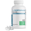 Bronson L-Tryptophane 500 MG Acid Amino Essential High Potency soutient la relaxation et l'humeur positive support non-OGM, 60 capsules