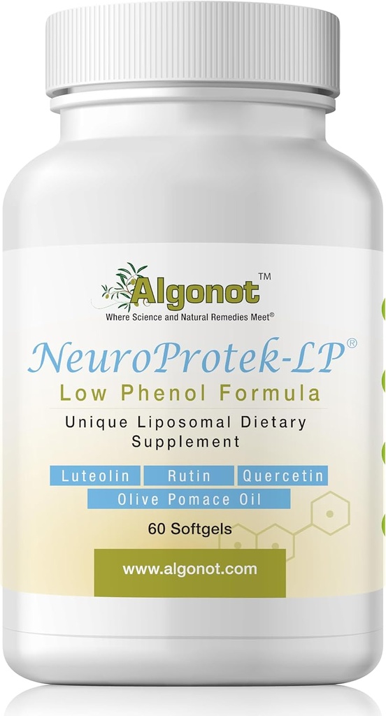 NeuroProtek Low Fenol - 60 Zachte Gels Exclusieve gepatenteerde combinatie van luteoline en andere Flaviaden in olijfolie met EVOO