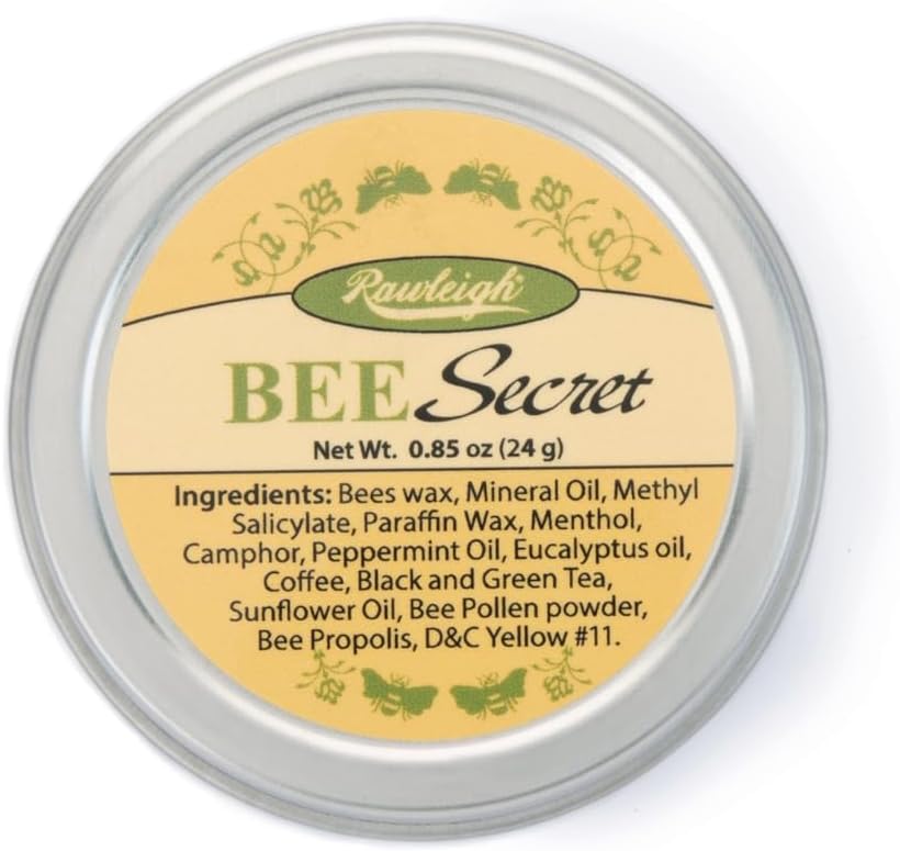 Rawleigh Bee Secret Soothing Balm: 0.85 oz, All-Natural Balm for Sore Muscles, Aches, Bites, Cold Sores, Heatherships with Bee Wax, Pollen & Propolis + Peppermint & Eucalyptus Oils, Pack of 1