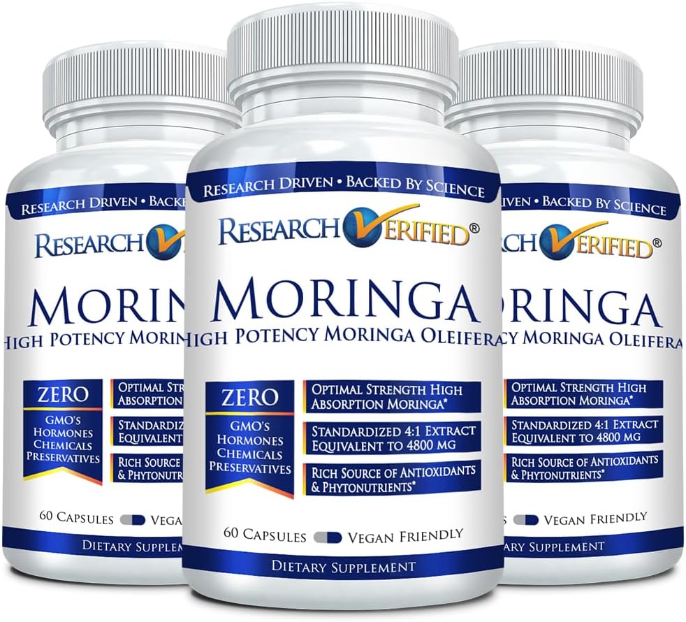Onderzoek Geverifieerde Moringa Oleifera - 100% Pure Extract- 1200 mg per portie - 60 Tellen - 3 Maanden Levering