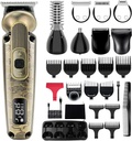Hatteker Baard Trimmer snor trimmen voor mannen 8 in 1 verstelbare snelheid waterdichte haarclipper T-blade electische scheermes Cordless Heren Gift Grooming Kit met gezicht neus lichaam (brons)